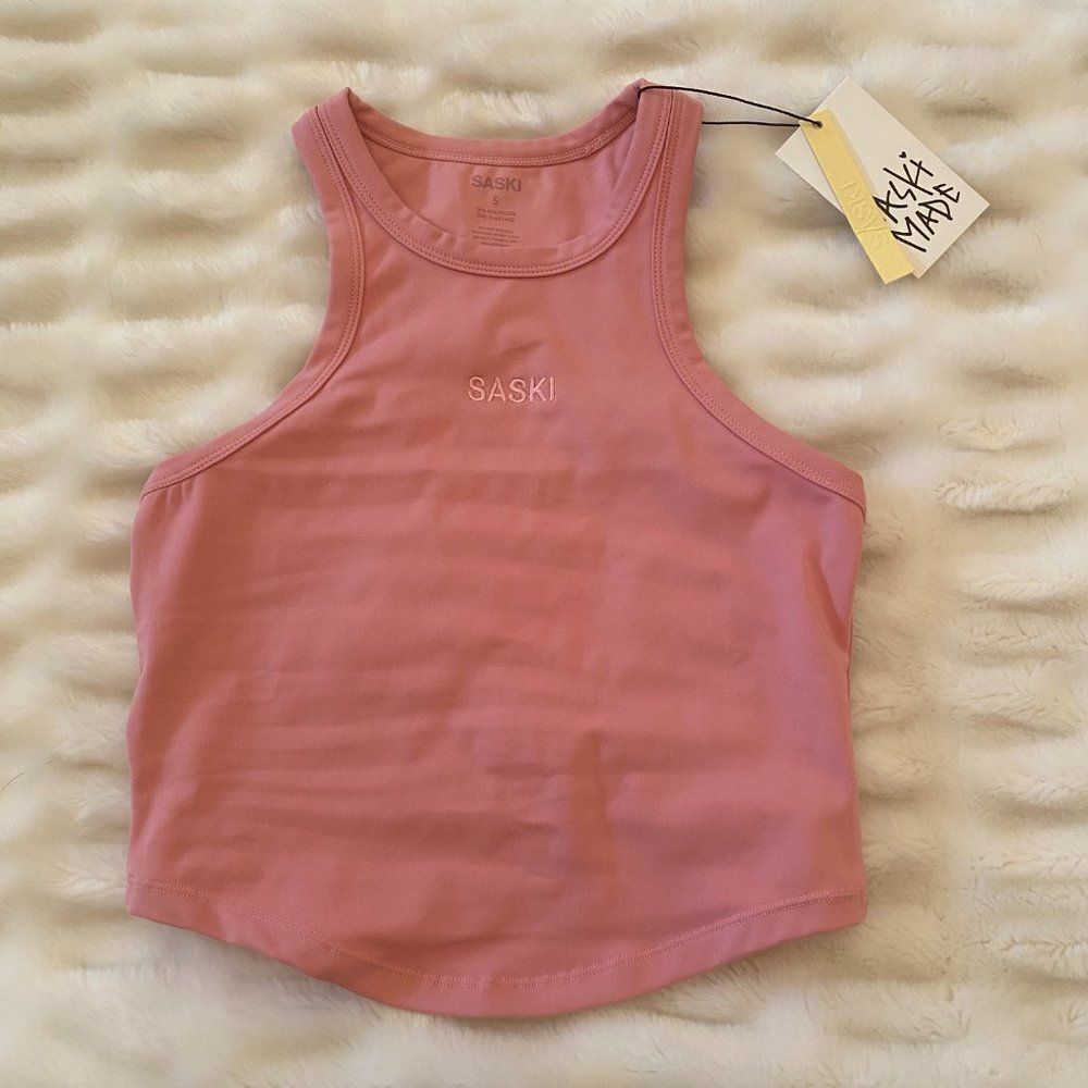 NWT Saski Pink Crop Top in Peony - Size Small - Picture 5 of 10